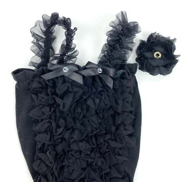 Baby black ruffle pullover dress for photo shoot dress up glamour shots picture - Picture 2 of 11
